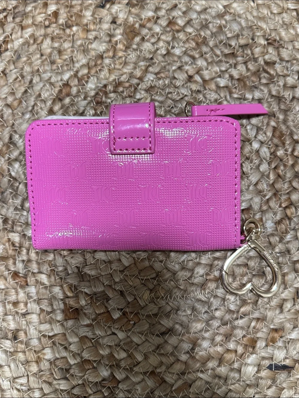 Juicy Couture Hot Pink Patent Heart Charm Key &‎ Card Holder